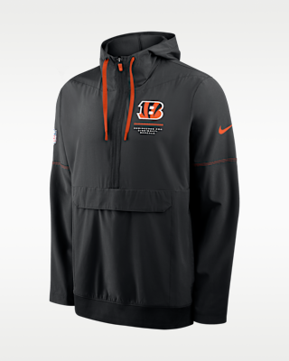 Cincinnati Bengals Sideline Anorak Men's Nike NFL 1/2-Zip Hooded